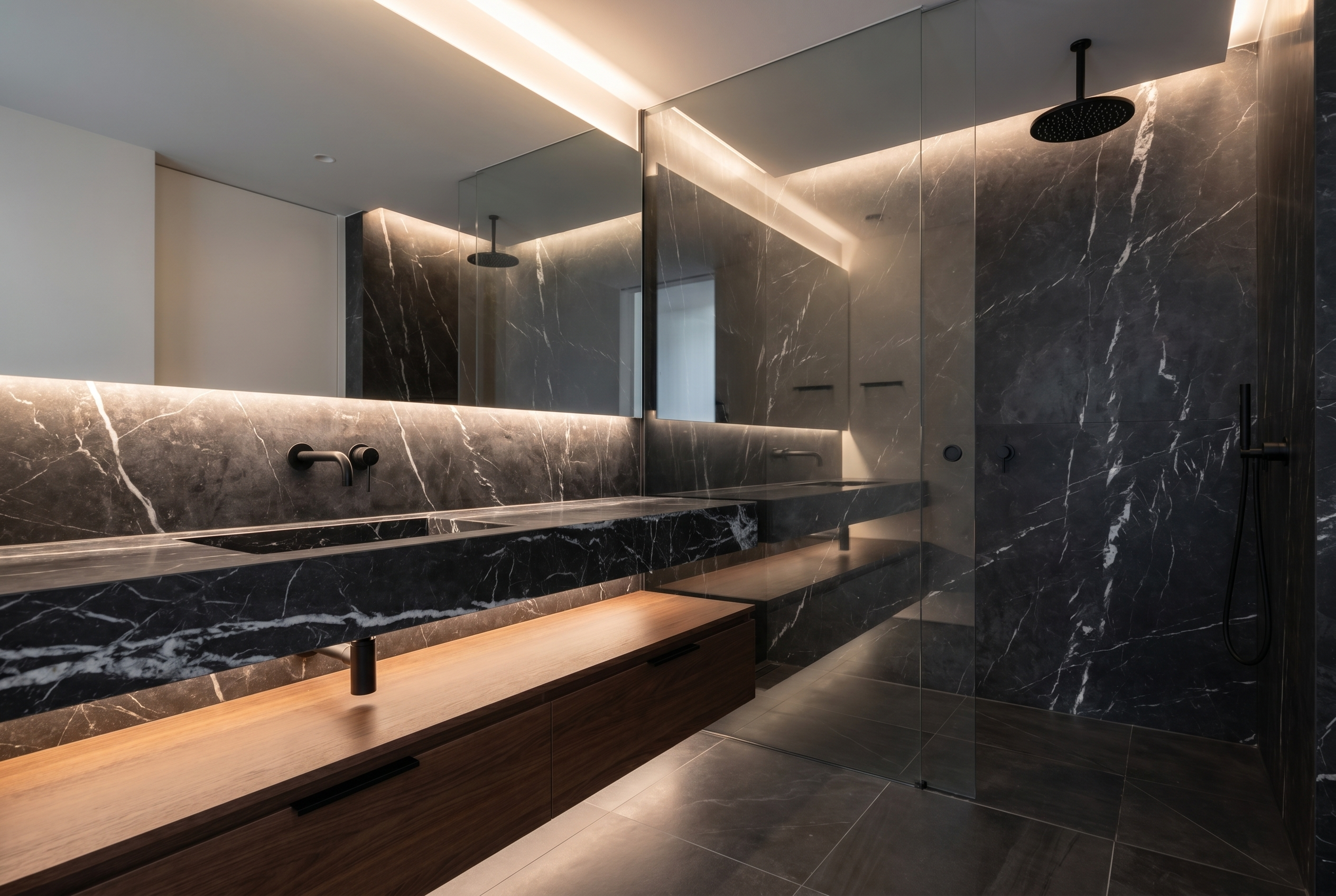 Premium Dark Marble Bathroom